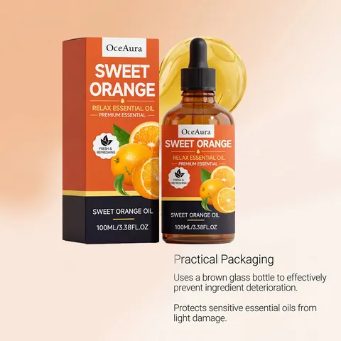 OCEAURA Sweet Orange Essential Oil Natural Aromatherapy Massage Relaxing Body Care Soothing Aroma Essential Oil For Diffuser
