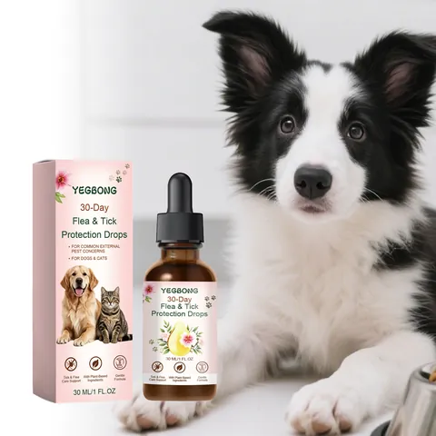 Pet Flea And Tick Drops For Dogs And Cats Long Lasting Protection Plant Based Mild Formula Parasite Prevention Body Care Liquid