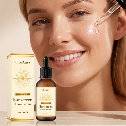 OceAura Sunscreen Glow Serum Protección de Día Esencia Facial Hidratante Iluminadora Para Todo Tipo de Piel Tratamiento Piel Radiante
