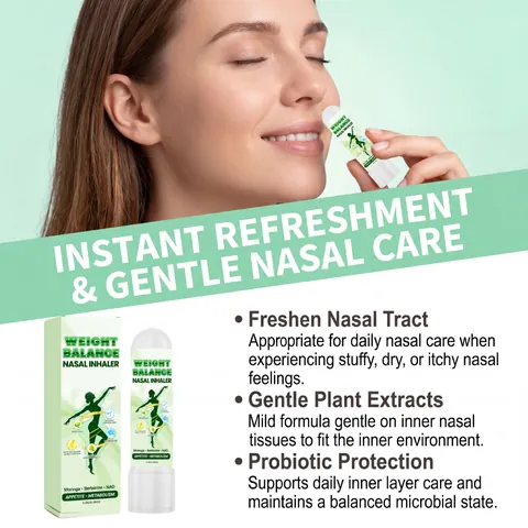 Weight Balance Nasal Inhaler With Menthol Moringa Berberine NAD For Metabolism Support Appetite Control Portable Body Care Inhaler Stick