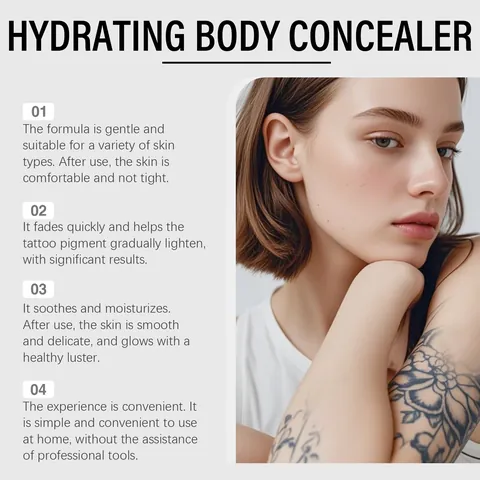 Hydrating Body Concealer Waterproof Transfer Proof Long Lasting Coverage For Tattoos Scars Imperfections Body Makeup Cream