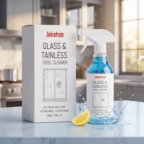 Jakehoe Καθαριστικό Σπρέι Για Γυαλί Και Ανοξείδωτο Χάλυβα Ισχυρή Απολύμανση Αφαιρετικό Λεκέδων Αλάτων Για Παράθυρο Κουζίνα Καθρέφτη Επιφάνεια