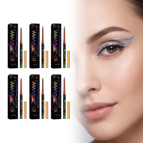 Eyeliner en Gel Caméléon d'Halloween Pailleté Métallique Imperméable Maquillage des Yeux Scintillant Longue Durée pour Fête