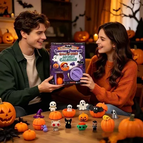 Halloween Adventskalender Voor Kinderen 24 Dagen Verrassing Blind Box Speelgoed Set Met Mini Pompoen Geest Figuren