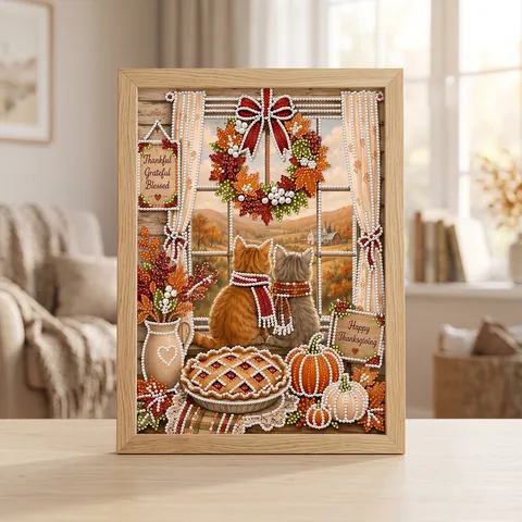 Christmas Pearl Diamond Painting Art Set DIY Santa Claus Train Snowman Church 5D Rhinestone Mosaic With Wood Frame Wall Decor