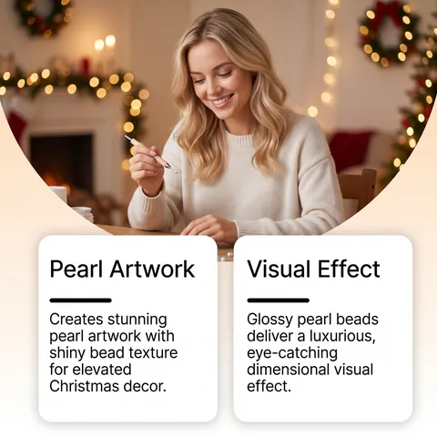 DIY Christmas Pearl Diamond Painting Kit With Wooden Frame Snowman Penguin Gingerbread Man 3D Mosaic Art Set Xmas Decor