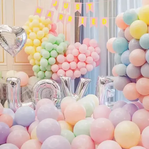 Globos de Látex Macaron Engrosados para Decoración de Fiesta de Cumpleaños Boda Aniversario Colores Macaron Surtidos