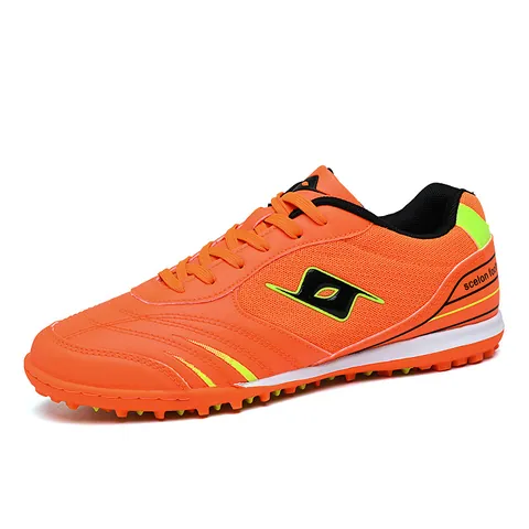 Professional Kids Turf Football Shoes Non-Slip Rubber Sole Printed Soccer Training Shoes For Children Competition Sports Sneakers