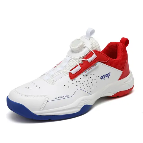 Professional Badminton Shoes For Men Women Rotating Buckle Volleyball Shoes Breathable Mesh Non-Slip Indoor Sports Sneakers