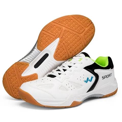 Chaussures Professionnelles de Badminton Tennis Respirant Absorption des Chocs Baskets Antidérapantes Hommes Femmes Semelle en Gomme