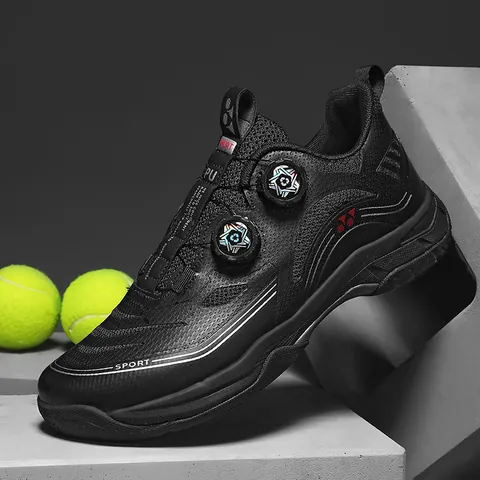 Chaussures de Badminton Professionnelles 8208 Avec Boucle Rotative Semelle en Carbone Respirant Chaussures de Tennis Sport pour Hommes Femmes