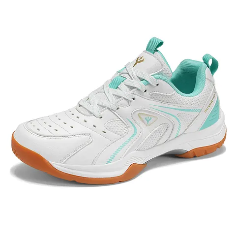 Chaussures de Badminton pour Hommes Respirantes en Cuir Synthétique et Maille Baskets Antidérapantes Résistantes à l'Usure Chaussures de Sport pour Hommes Adolescents