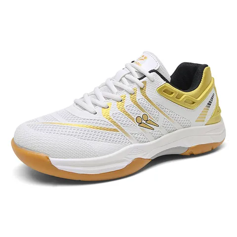 Professional Breathable Indoor Badminton Shoes Non-Slip Lightweight Table Tennis Sneakers Mesh Synthetic Leather Court Shoes For Men Women