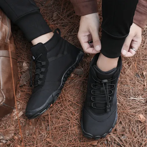 Unisex Winter Snow Boots Waterproof Fleece Lined Warm Anti-Slip Outdoor Casual High Top Cotton Shoes For Men And Women