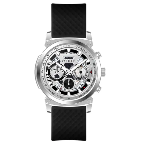 Reloj de Cuarzo Scottie 3006c para Hombre Esfera Grande Estilo Cronógrafo Multifuncional Impermeable Correa de Silicona Moda Deporte Negocios