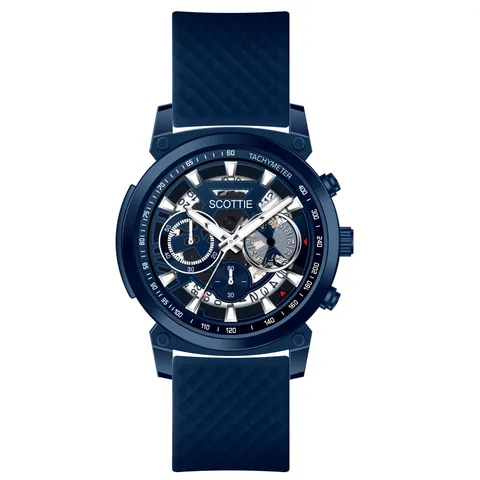 Reloj de Cuarzo Scottie 3006c para Hombre Esfera Grande Estilo Cronógrafo Multifuncional Impermeable Correa de Silicona Moda Deporte Negocios