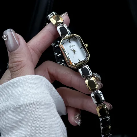 Scottie Women Quartz Watch Waterproof Luxury Faceted Rectangular Dial Stainless Steel Strap Business Casual Elegant Ladies Wristwatch