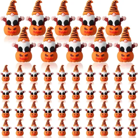Gnomos de Halloween Mini Adornos de Calabaza Figuritas en Miniatura de Resina para Jardín de Hadas Micro Paisaje Decoración de Fiesta