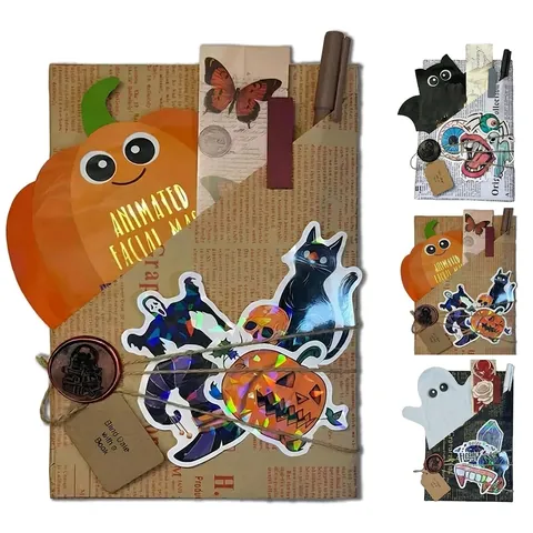 Halloween Μάγισσα Blind Date Με Ένα Βιβλίο Σετ Blind Box Vintage Περιτύλιγμα Εφημερίδας Σφραγίδα Βουλοκέρι Δώρο Πάρτι