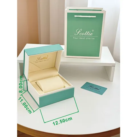 Scottie Women Luxury Quartz Watch Box Set Artificial Leather Packaging Gift Box With Handbag And Pillow For Watch Storage