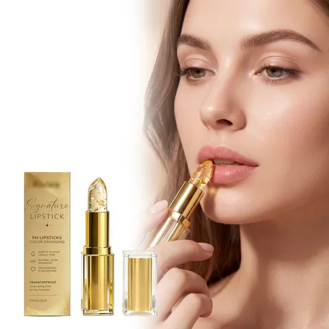 Goudfolie Temperatuur Kleurveranderende Lippenbalsem PH Gevoelig Langdurig Hydraterende Lippenverzorging Natuurlijk