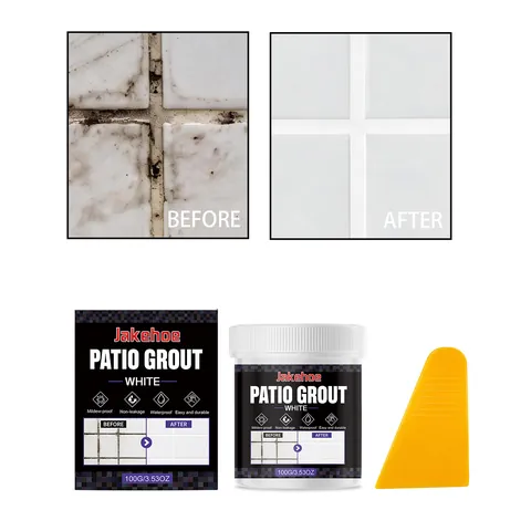 JAKEHOE Sellador de Juntas de Azulejos Blanco Impermeable Antimoho Reparación de Grietas de Suelo de Casa Con Raspador para Cocina Baño