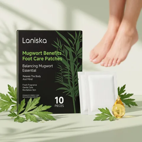 Laniska Mugwort Foot Care Patches Natural Herbal Cleansing Foot Pads For Relaxing Moisturizing Soothing Feet Daily Skin Care
