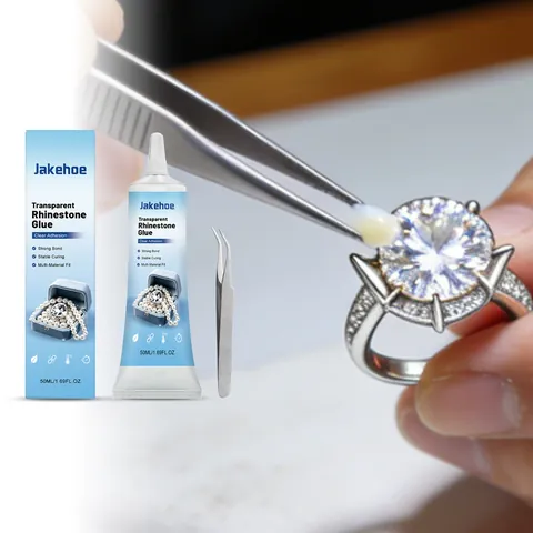 JAKEHOE Transparenter Strass Kleber Für Schmuck DIY Handwerk Starke Bindung Mehrzweck Klebstoff Mit Pinzette Klarer Flüssigkleber