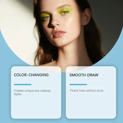 Crayon Eyeliner Gel Sans Transfert #01 Sarcelle Imperméable Longue Tenue Stylo Eyeliner Lisse Scintillant Maquillage Femme