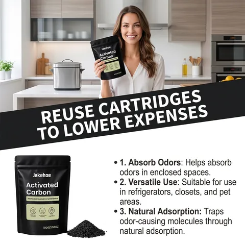 Jakehoe 100g Activated Carbon Odor Absorber Purifier For Refrigerator Closet Compost Bin Multi Purpose Air Fresh Deodorizer