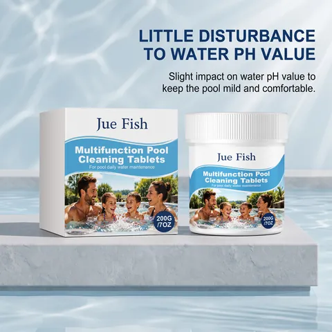 Pastillas Efervescentes para Piscina Jue Fish Pastillas de Limpieza con Purificación de Agua Instantánea Multifuncionales para el Mantenimiento Diario