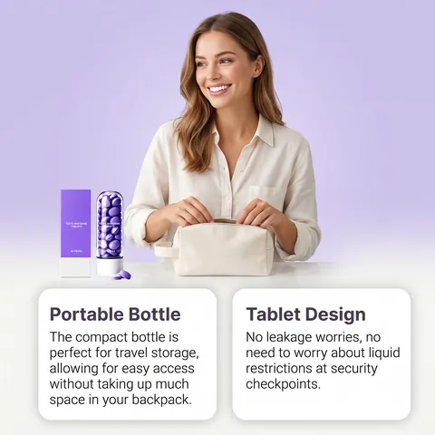 Tablettes de Dentifrice Blanchissant les Dents Violettes Tablettes de Soins Bucco-Dentaires Portables pour une Haleine Fraîche Idéales pour les Voyages