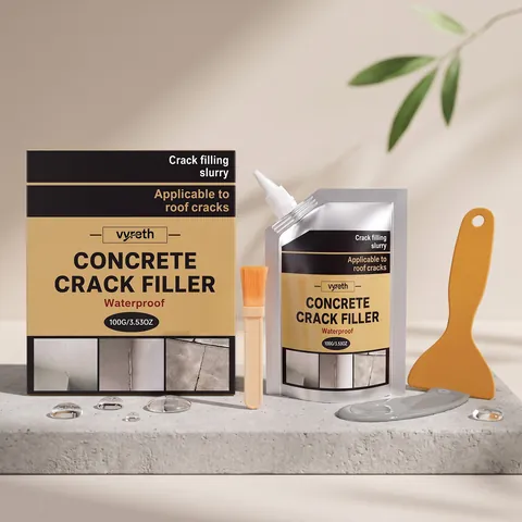 Vyreth 100g Concrete Crack Filler Waterproof Repair Slurry Kit With Brush And Scraper For Home Wall Road Floor Crack Repair