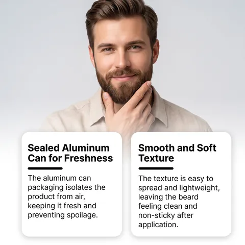 EAST MOON Bálsamo para Barba de Hombre Crema Hidratante para Estilizar y Suavizar Barba Con Manteca de Aguacate No Graso Cuidado Diario