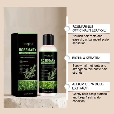 Rosemary Hydrolyzed Keratin Moisturizing Shampoo Deep Cleaning Volumizing Nourishing Hair Care For Daily Soft Smooth Shiny Hair