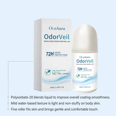 Oceaura OdorVeil Desodorante Roll-on Cuidado Corporal 50ml Aroma Menta 72H Protección de Olores Control de Olor Corporal