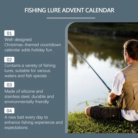 Christmas Fishing Lure Advent Calendar Countdown Set Silicone Stainless Steel Hard Soft Baits Festive Gift For Fishing Enthusiasts