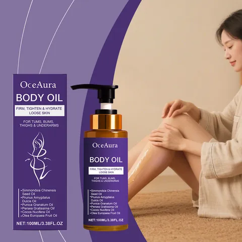 OceAura Aceite para el Cuidado Corporal Reafirmante Hidratante Aceite de Masaje para Caderas Abdomen Muslos Cuidado Piel Mujer