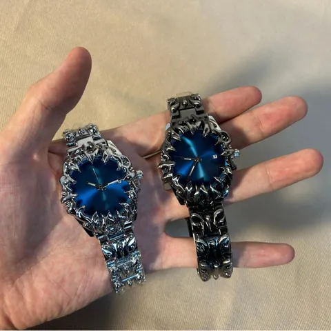 Ανδρικό Ρολόι Y2K Vintage Claw Κάσα από Κράμα Ψευδαργύρου Ανοξείδωτο Ατσάλι Χαλαζίας Φωτεινό Ημερολόγιο Πανκ Ρολόι Χειρός