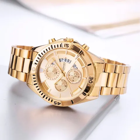 LONGBO Heren Zakelijk Quartz Horloge Roestvrij Stalen Band Waterdicht Mode Multi Wijzerplaat Kalender Polshorloge Voor Heren Klassiek