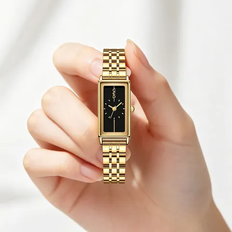 GEDI Dames Rechthoekig Quartz Horloge Minimalistische Ins Stijl Legering Band Mineraalglas Spiegel Waterdicht Mode Polshorloge
