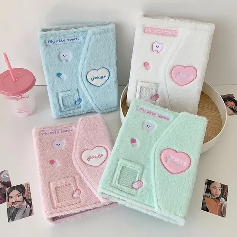 Koreaanse Schattige Pluche A5 Fotokaartmap Magnetische Envelop Fotokaartalbum Hart Borduurwerk Verzamelboek Voor K-pop Sterkaarten