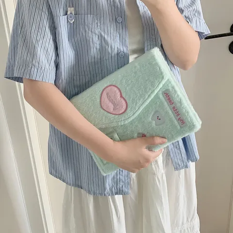 Koreaanse Schattige Pluche A5 Fotokaartmap Magnetische Envelop Fotokaartalbum Hart Borduurwerk Verzamelboek Voor K-pop Sterkaarten
