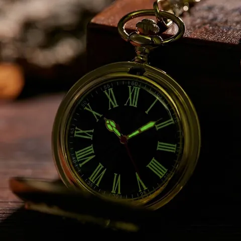 Vintage Leuchtende Dad Taschenuhr Klappdeckel Quarzwerk Römische Ziffern Legierung Taschenuhr Mit Kette Vatertag Geschenk