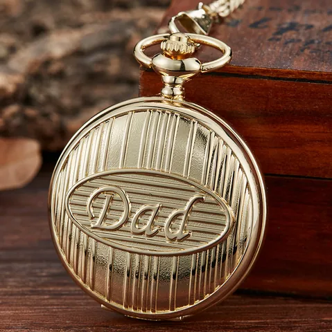 Vintage Leuchtende Dad Taschenuhr Klappdeckel Quarzwerk Römische Ziffern Legierung Taschenuhr Mit Kette Vatertag Geschenk