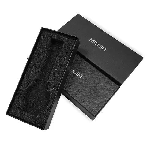 Black Rectangle Watch Packaging Box Faux Leather Textured Watch Gift Box For Men Women Leather Steel Strap Watches Protection