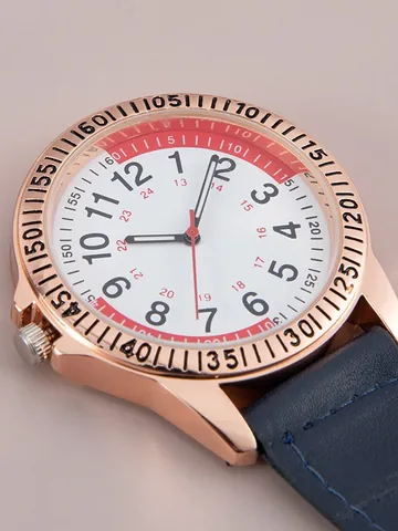 Orologio da Trekking con Moschettone Cassa in Lega di Alluminio Cinturino in Pelle PU Orologio da Taschino Luminoso Orologio a Clip per Zaino