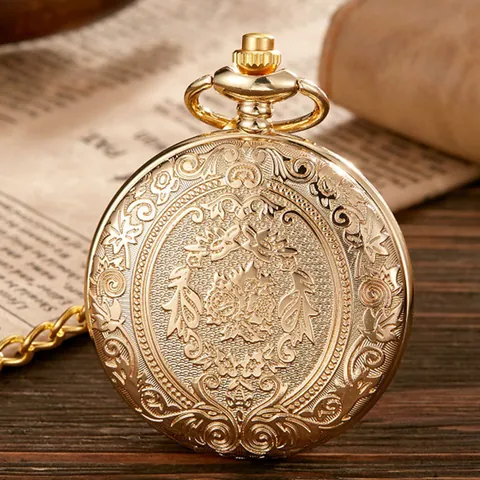 Vintage Legering Gesneden Zakhorloge Retro Hol Flip Cover Quartz Zakhorloge Met Metalen Ketting Halsketting Voor Unisex Cadeau
