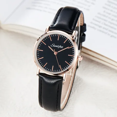 Men Quartz Watch Fashion Minimalist Business Style With Leather Strap Rose Gold Alloy Case Round Dial Analog Wrist Watch