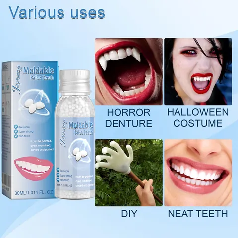 Perles Thermiques Pour Dents De Remplacement Temporaire Kit De Réparation De Dents DIY Vampire Pour Halloween Party Restauration